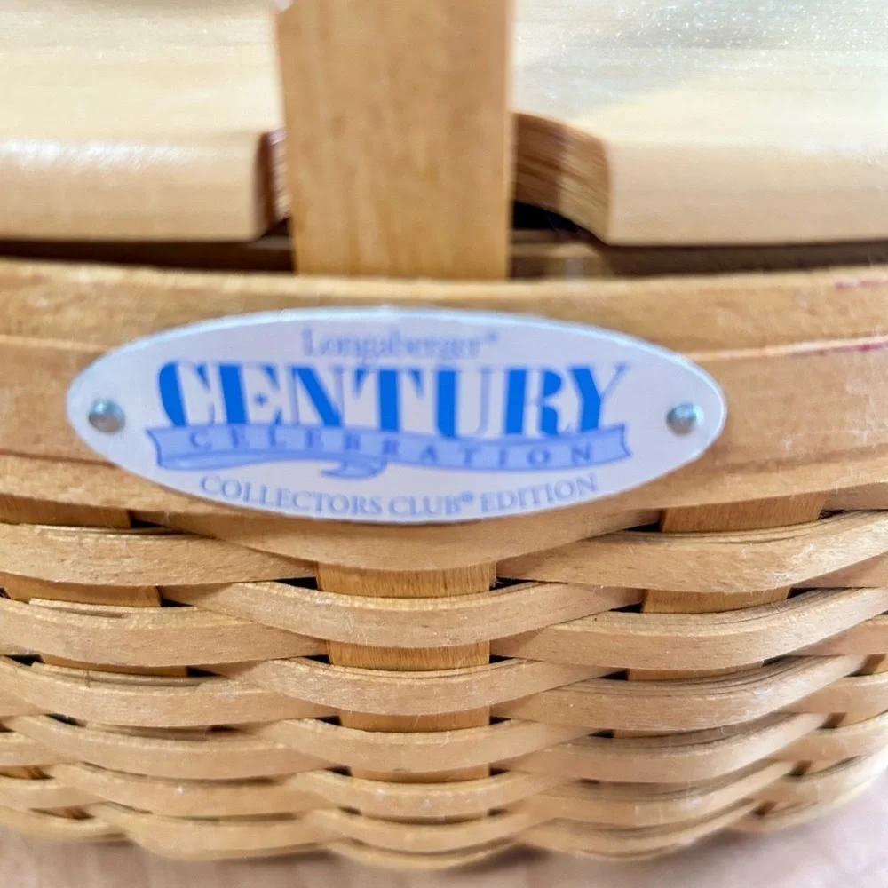 Longaberger basket 2000 Century Celebration with Protector & Lid & booklet